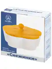 Банка для печенья 900 мл 19,5х19,5х10 см Elan Gallery Снежинки, с деревянной крышкой