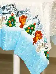 Светло-синий скатерть  новогодняя одноразовая