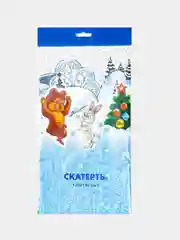 Светло-синий скатерть  новогодняя одноразовая