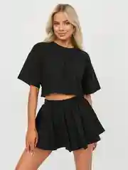 Черный пижама женская с шортами