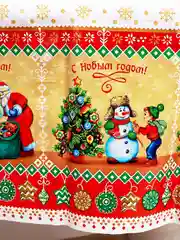 Лимонный скатерть  новогодняя одноразовая