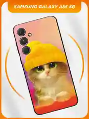 Чехол на Samsung Galaxy A55 5G / Самсунг А55 5G черный, с принтом, защита камеры