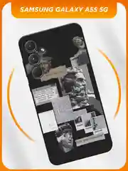 Тёмно-серый чехол на Samsung Galaxy A55 5G / Самсунг А55 5G черный, с принтом, защита камеры