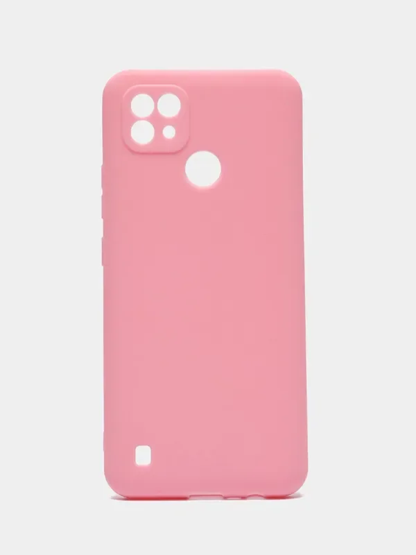 Розовый чехол для Realme C21 силиконовый (Реалми С21)
