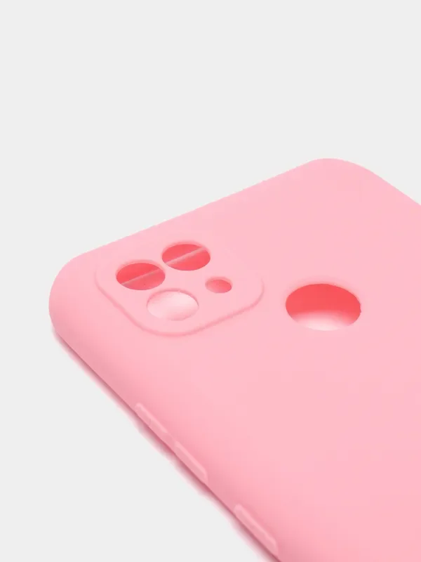 Розовый чехол для Realme C21 силиконовый (Реалми С21)