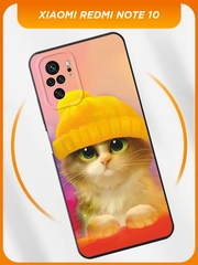Чехол на Xiaomi Redmi Note 10/10S/Poco M5s / Сяоми Редми Нот 10 черный, с принтом