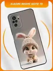 Бежевый чехол на Xiaomi Redmi Note 10/10S/Poco M5s / Сяоми Редми Нот 10 черный, с принтом