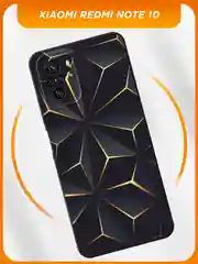 Золотой чехол на Xiaomi Redmi Note 10/10S/Poco M5s / Сяоми Редми Нот 10 черный, с принтом