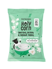 Попкорн Holy Corn Кукуруза воздушная, Сметана, зелень, черный перец, 20 г