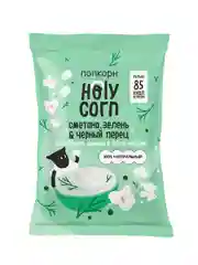 Попкорн Holy Corn Кукуруза воздушная, Сметана, зелень, черный перец, 20 г