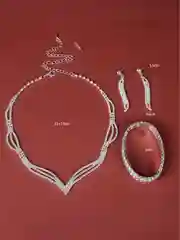 Серебряный комплект украшений колье, браслет и серьги, 3 в 1 набор украшений