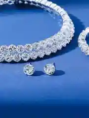 Серый металлик комплект украшений колье, браслет и серьги, 3 в 1 набор украшений