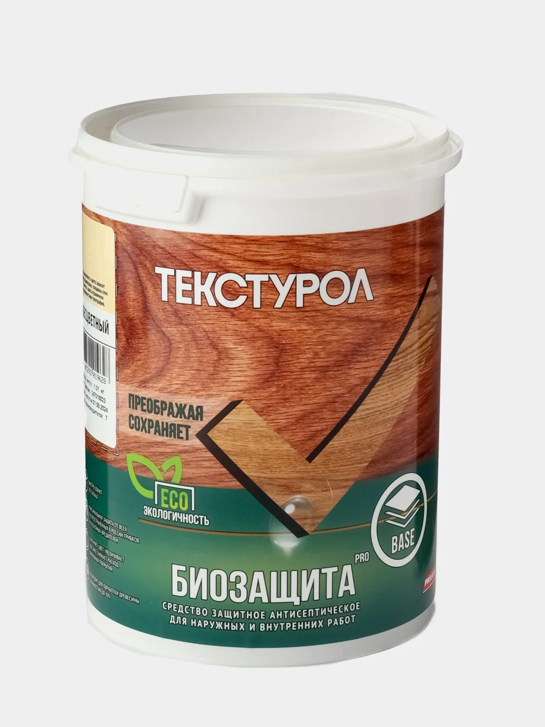 Текстурол биозащита PRO, универсальный грунт-антисептик для древесины, бесцветный, 1 л