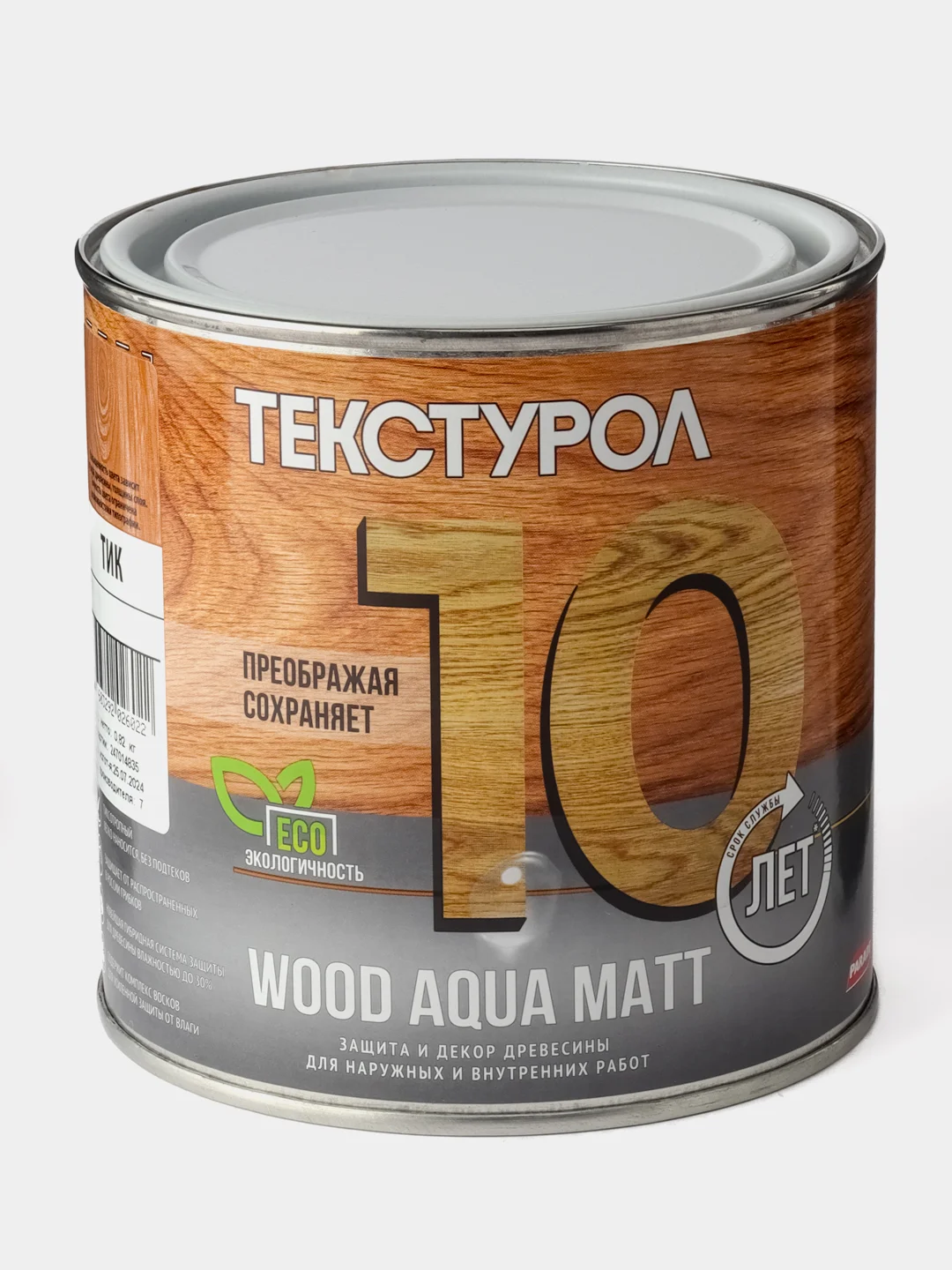 Текстурол WOOD AQUA MATT, защитно-декоративное средство на водной основе, Тик, 0,8 л
