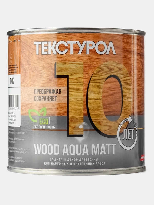 Текстурол WOOD AQUA MATT, защитно-декоративное средство на водной основе, Тик, 0,8 л
