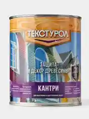 Прозрачный текстурол Кантри, Кроющий антисептик-краска для дерева, Бесцветный (база С), 0,9 л