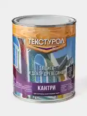 Прозрачный текстурол Кантри, Кроющий антисептик-краска для дерева, Бесцветный (база С), 0,9 л