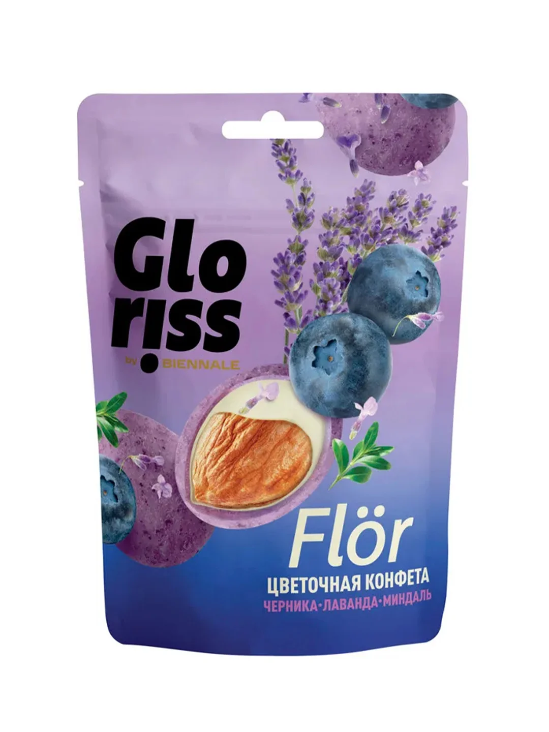 Снеки Gloriss by Biennale, орех в белой шоколадной глазури, с различными вкусами, 65 г