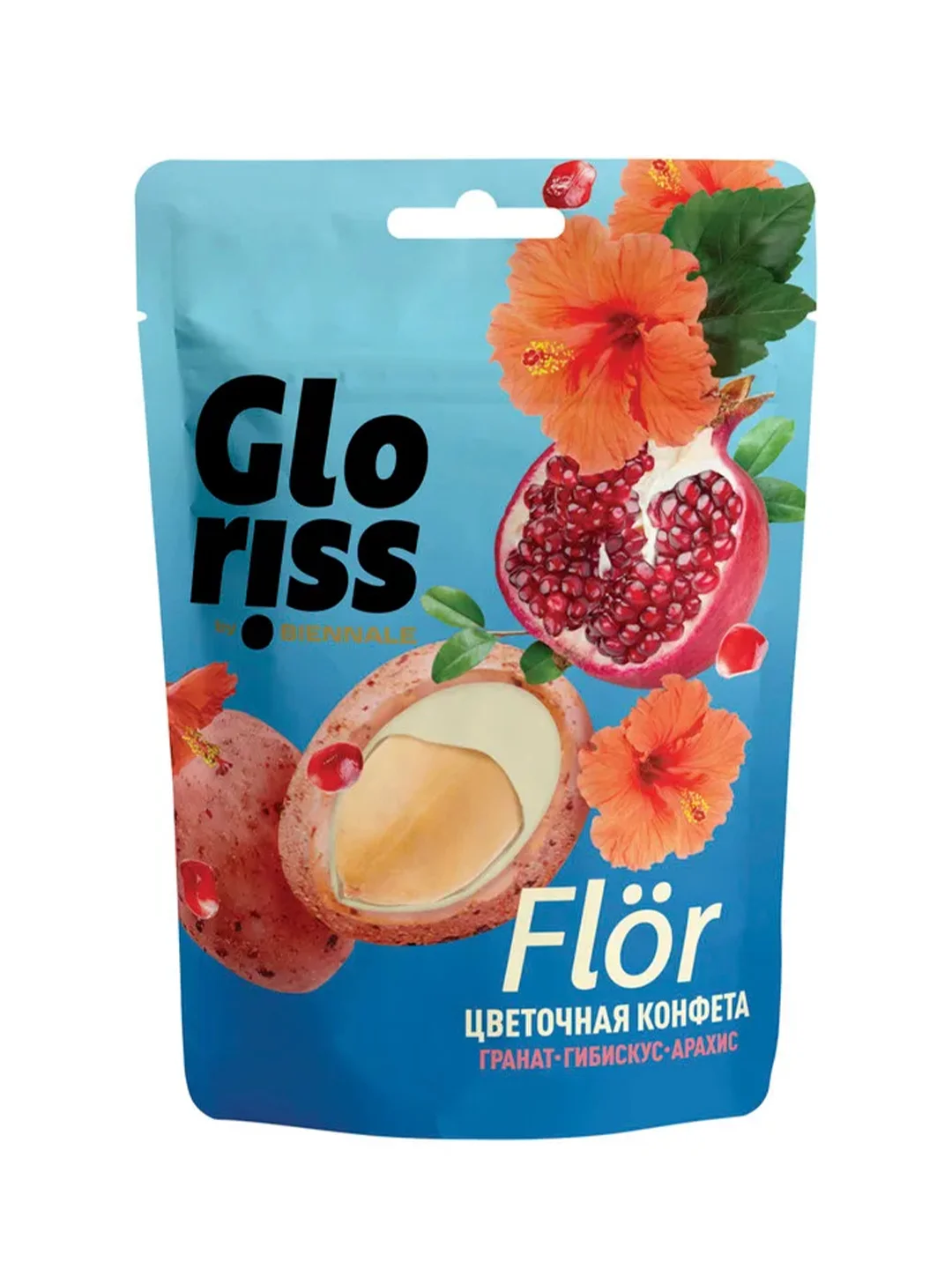 Снеки Gloriss by Biennale, орех в белой шоколадной глазури, с различными вкусами, 65 г