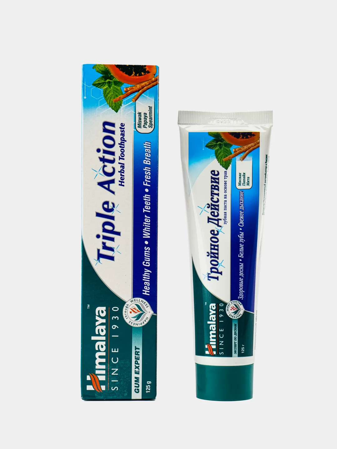HIMALAYA SINCE 1930 Зубная паста на основе трав "Тройное действие", 125 гр