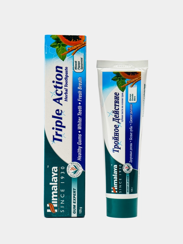 HIMALAYA SINCE 1930 Зубная паста на основе трав "Тройное действие", 125 гр