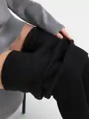 Женские зимние теплые лосины с мехом в рубчик