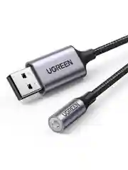 Серый адаптер UGREEN CM477 (30757) USB 20 to 35mm Audio Adapter Aluminum Alloy