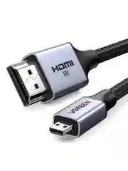 Серый кабель UGREEN HD164 (15517) Micro HDMI to HDMI 8K Cable. Длина: 2м. Цвет: серый космос
