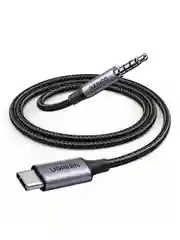 Серый кабель UGREEN CM734 (35056) USB-C to 3.5mm Audio Cable With Chip. Длина: 1м. Цвет: серый