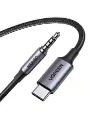 Серый кабель UGREEN CM734 (35056) USB-C to 3.5mm Audio Cable With Chip. Длина: 1м. Цвет: серый