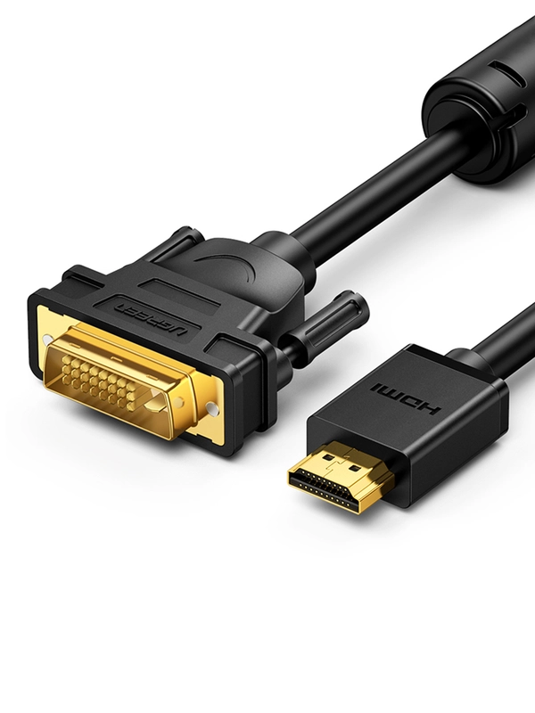 Кабель UGREEN HD106 (10137) HDMI to DVI(24+1) Cable. Длина: 5м. Цвет: черный