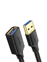 Черный кабель UGREEN US129 (10373) USB 3.0 Extension Male Cable. Длина 2 м. Цвет: черный
