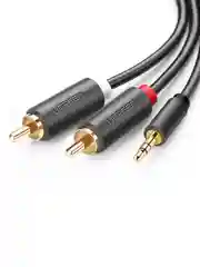 Серый аудиокабель UGREEN AV102 (10513) 3.5mm Male to 2 RCA Male Audio Cable. Длина: 5м.