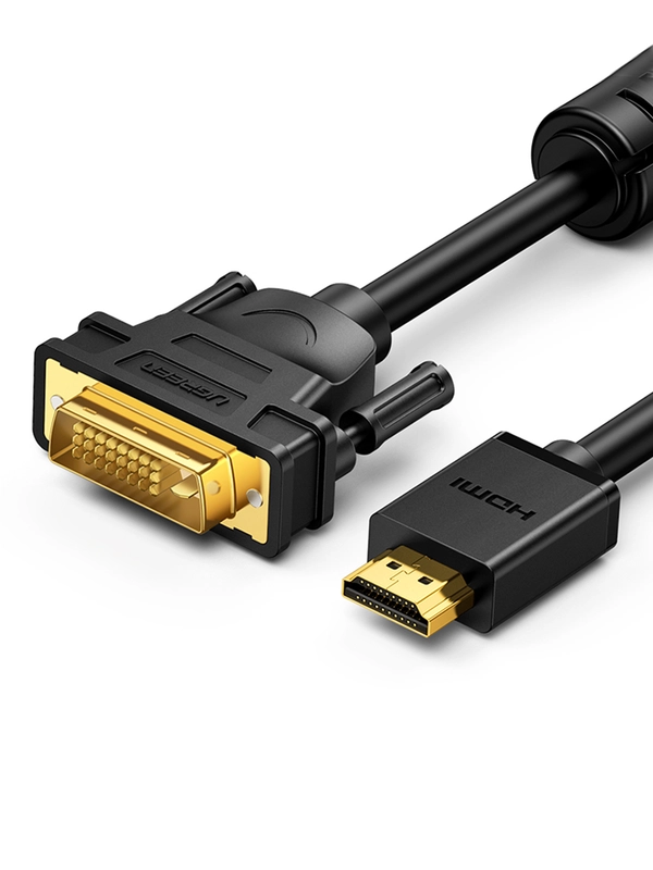 Кабель UGREEN HD106 (30116) HDMI Male To DVI(24+1) Round Cable. Длина: 1м. Цвет: черный