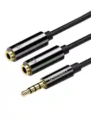 Черный разветлитель для гарнитуры UGREEN AV141 (30620) 35mm Male To Dual 35mm Female