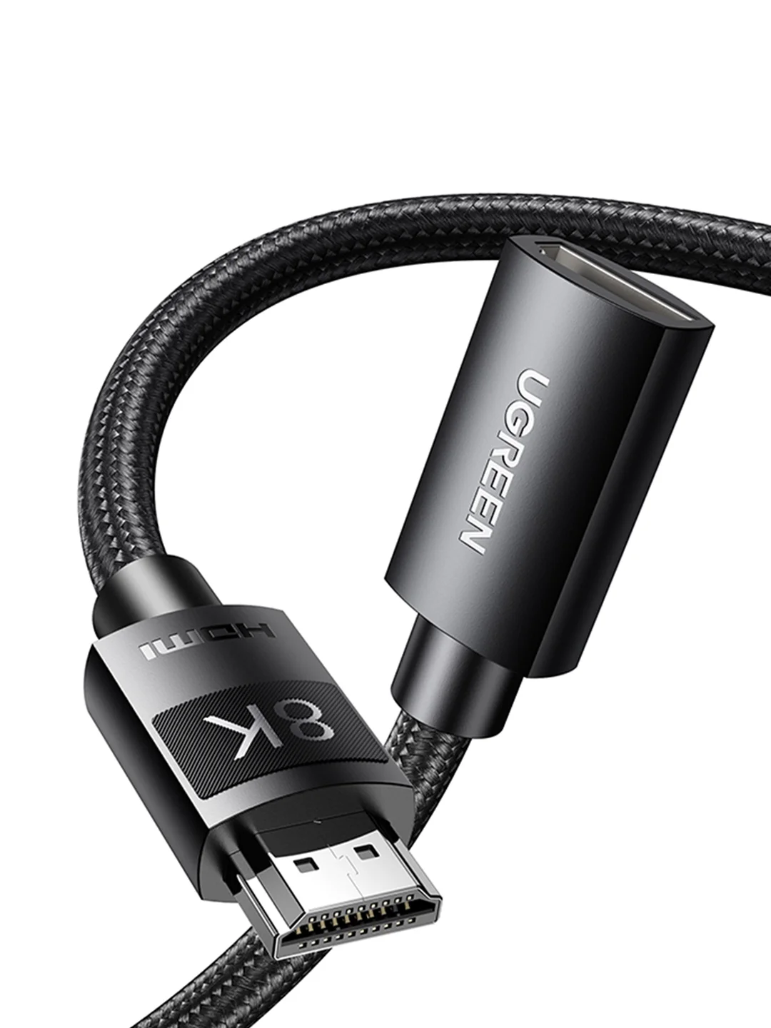 Черный кабель-удлинитель UGREEN HD151 (40400) HDMI 8K Male To Female Extension Cable.