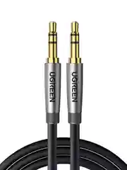 Серый кабель UGREEN AV150 (50356) 3.5mm Male to Male Alu Case Braid Audio Cable.