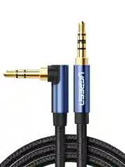 Черный кабель UGREEN AV112 (60179) 3.5mm Male to 3.5mm Male Angled Cable угловой-прямой.
