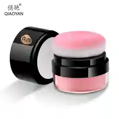 Коралловый декоративные румяна для лица с кистью-спонжем, 4 цвета