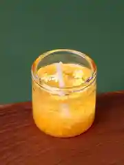 Желтый новогодняя свеча гелевая. Символ года - змея. 2,5 х 2,5 х 2,5 см