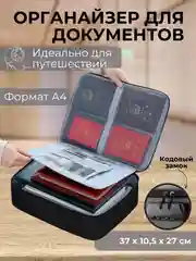 Черный сумка-органайзер, для хранения документов
