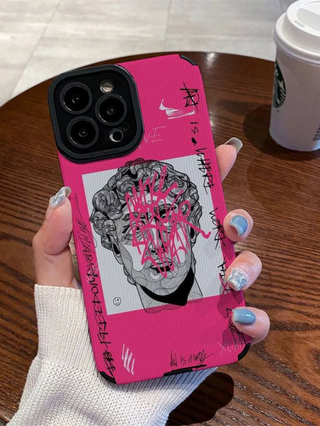 Багровый чехол для айфон (iPhone) 11, 12, 13, 14, 15, 16 Pro Max, силиконовый ребристый с принтом