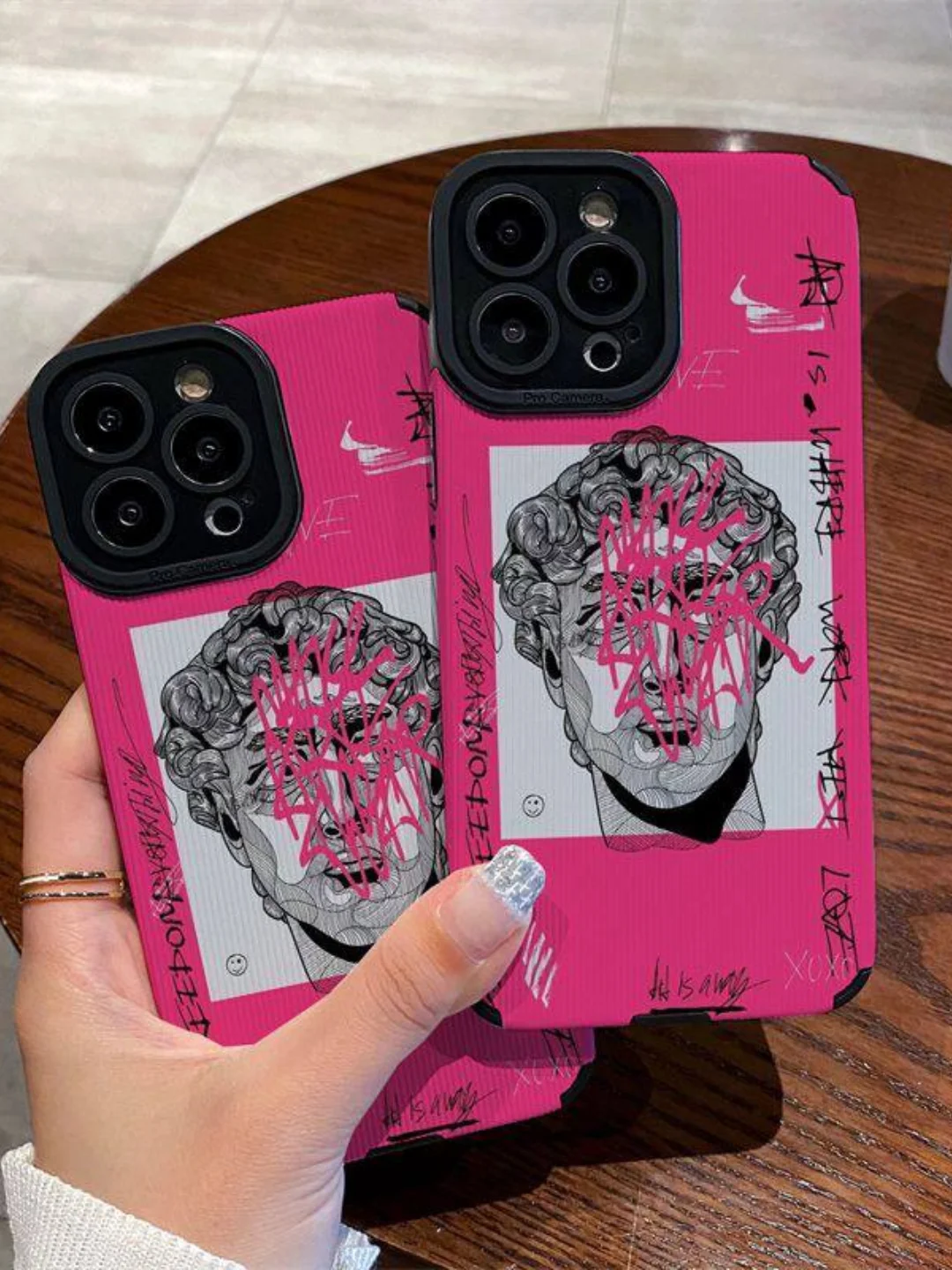 Багровый чехол для айфон (iPhone) 11, 12, 13, 14, 15, 16 Pro Max, силиконовый ребристый с принтом