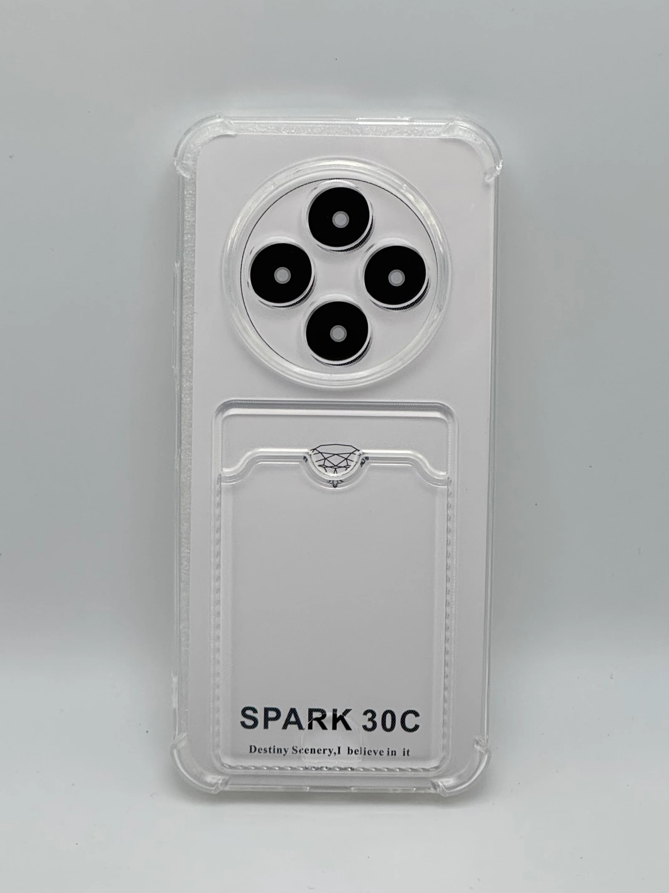 Чехол для Tecno Spark 30C, накладка с карманом для карты, силиконовая / тесно спарк 30ц