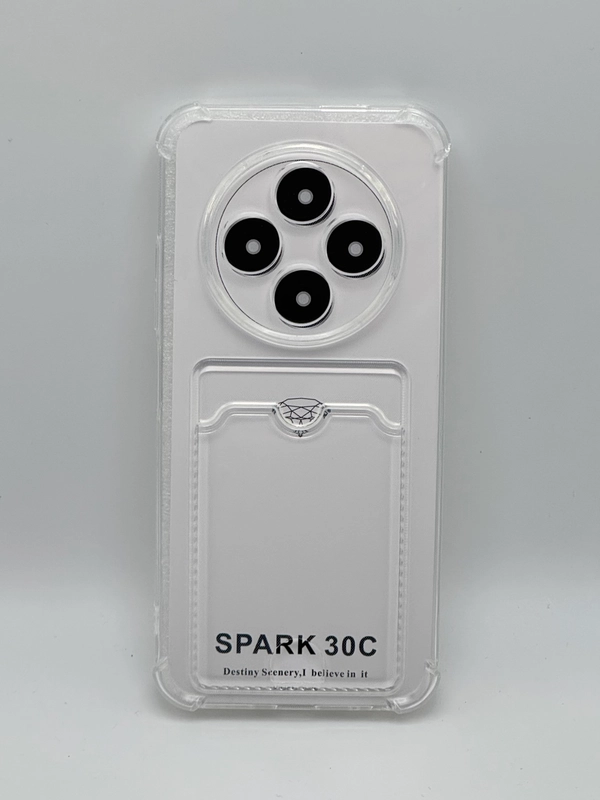 Чехол для Tecno Spark 30C, накладка с карманом для карты, силиконовая / тесно спарк 30ц
