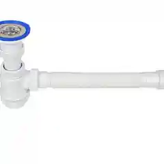 Белый сифон для раковины Virplast by Wirquin с выпуском и гибким соединением, 30987145