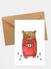 Открытка с медведем