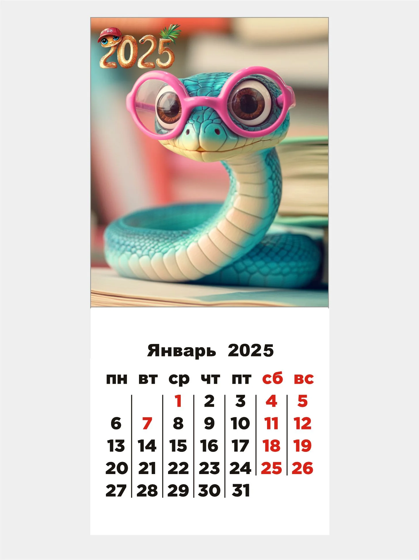 Бежевый календарь 2025 магнитный, отрывной