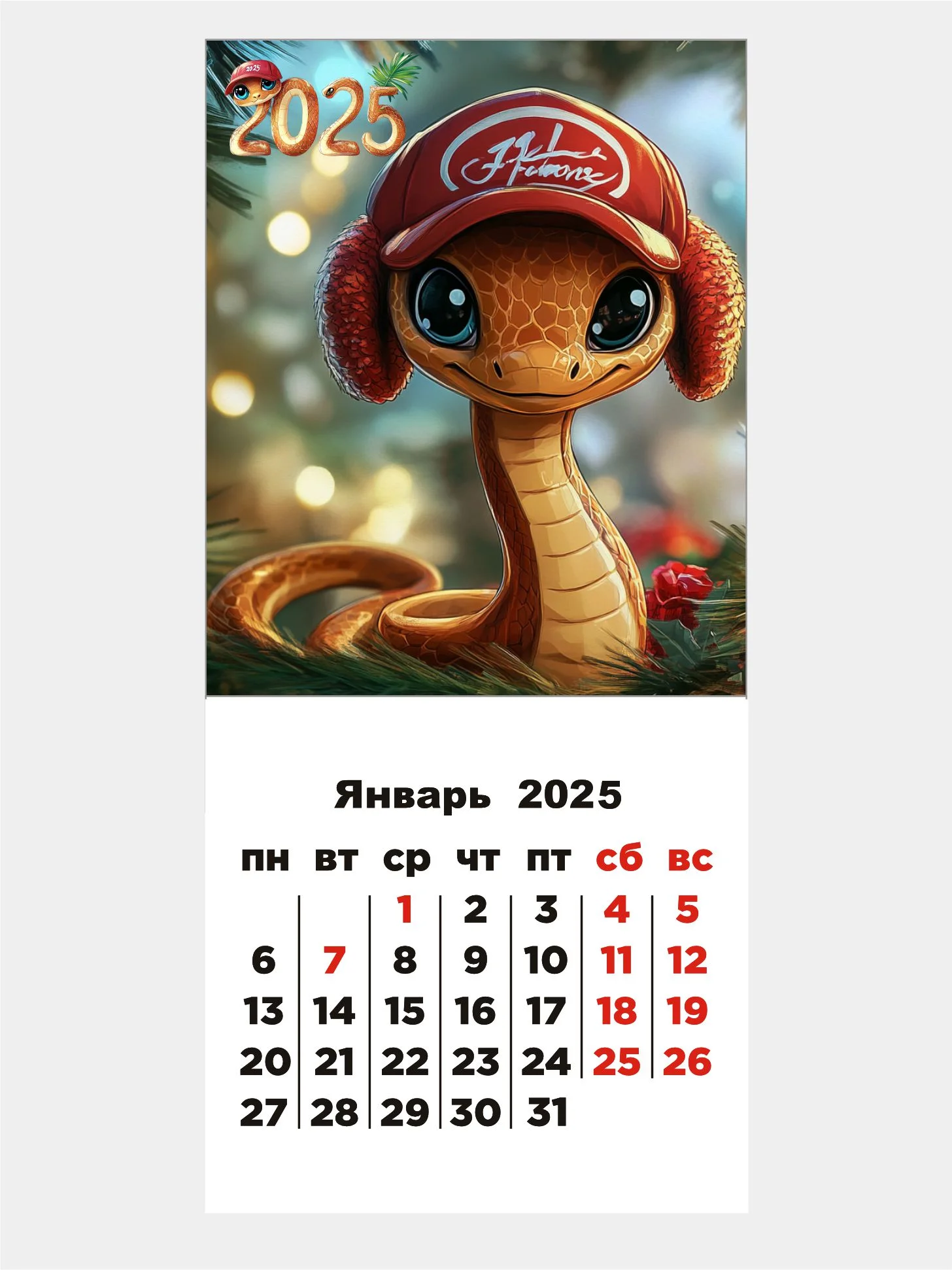 Бирюзовый календарь 2025 магнитный, отрывной