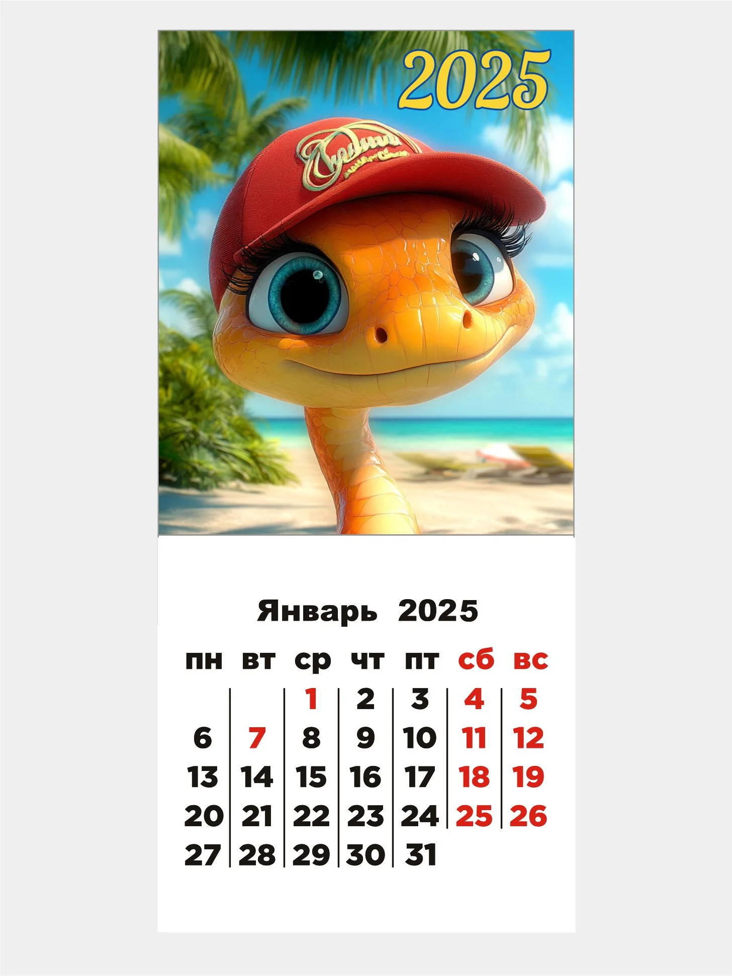 Вишнёвый календарь 2025 магнитный, отрывной